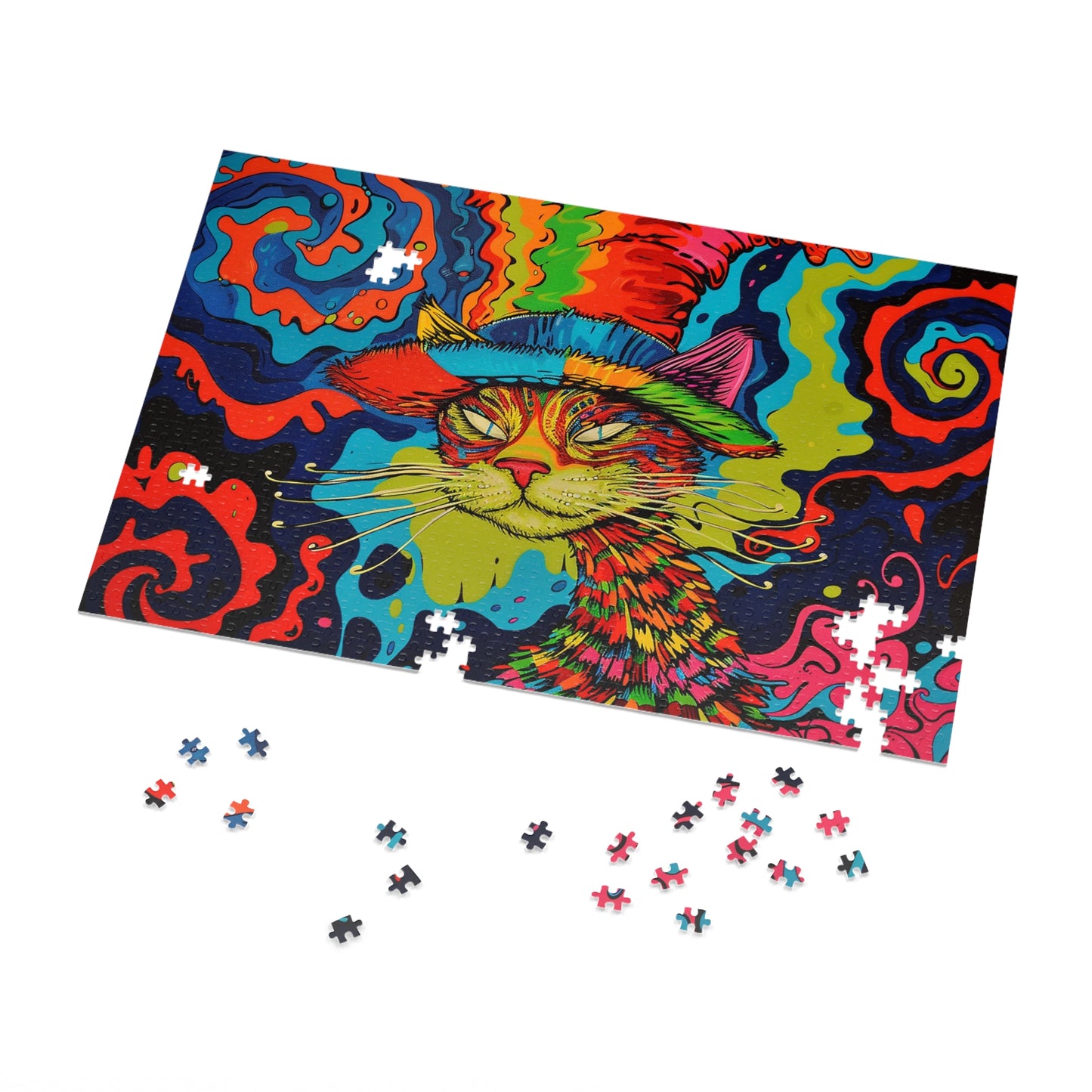 Psychedelic Purr Jigsaw Puzzle (500 & 1000 Pieces)