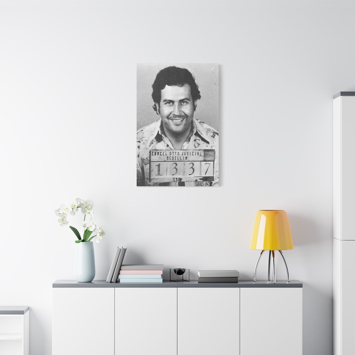 Pablo Escobar Mugshot 1337 Canvas