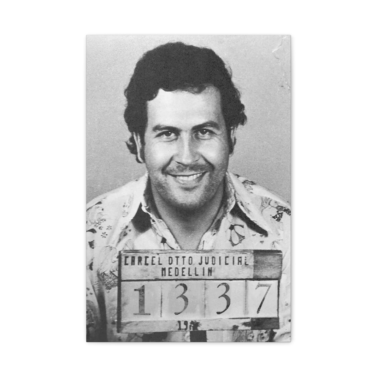 Pablo Escobar Mugshot 1337 Canvas