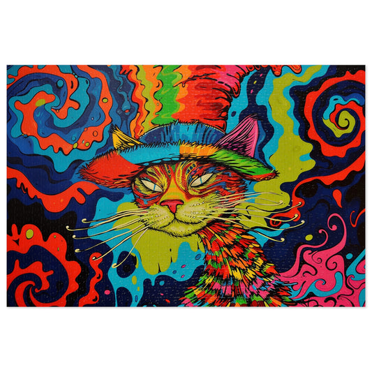 Psychedelic Purr Jigsaw Puzzle (500 & 1000 Pieces)