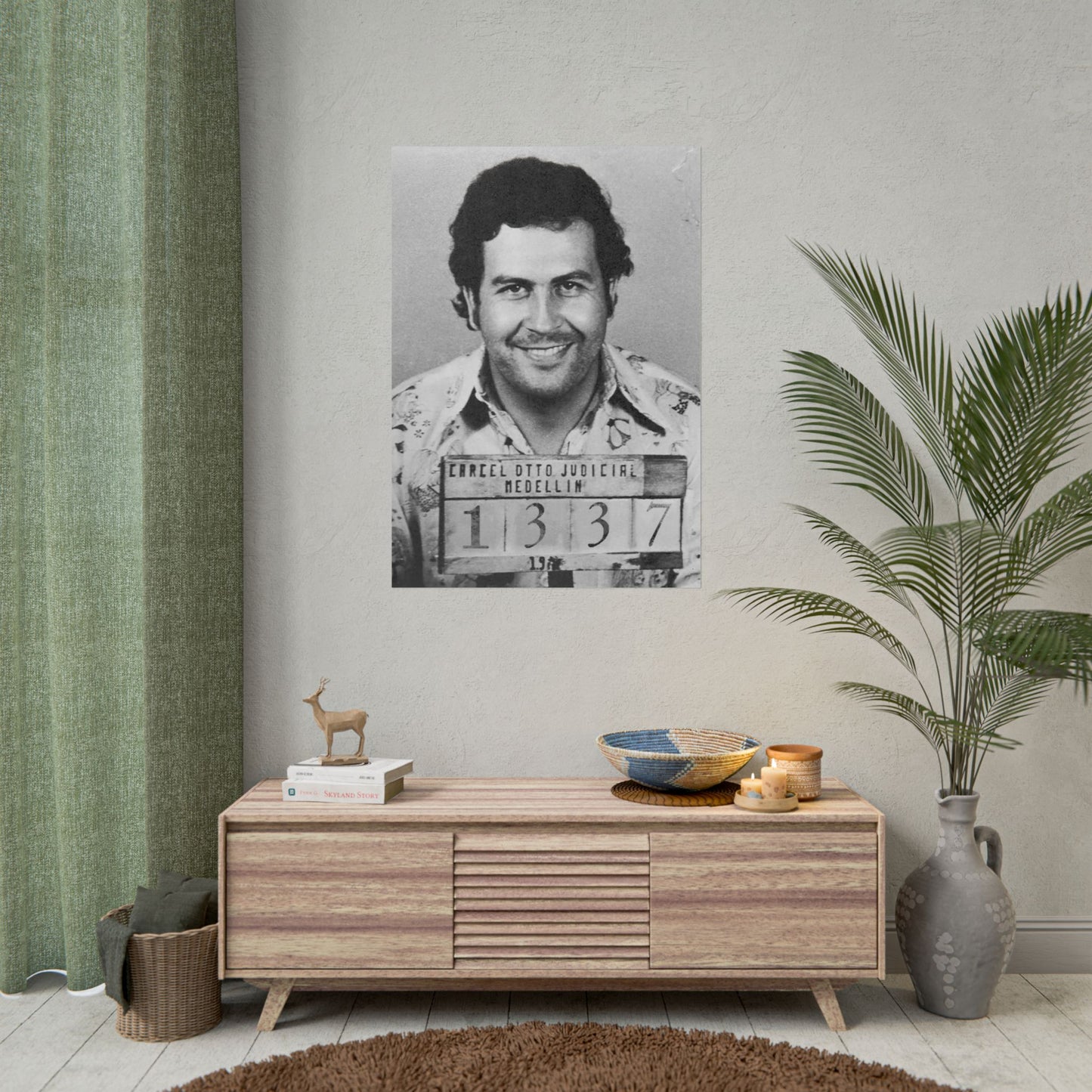 Pablo Escobar Mugshot 1337 Rolled Poster