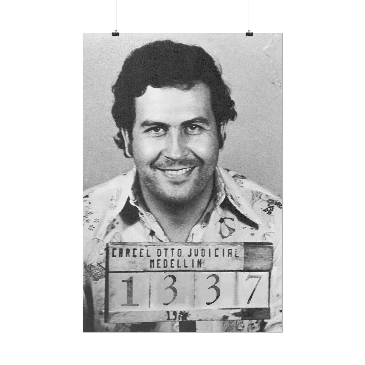 Pablo Escobar Mugshot 1337 Rolled Poster